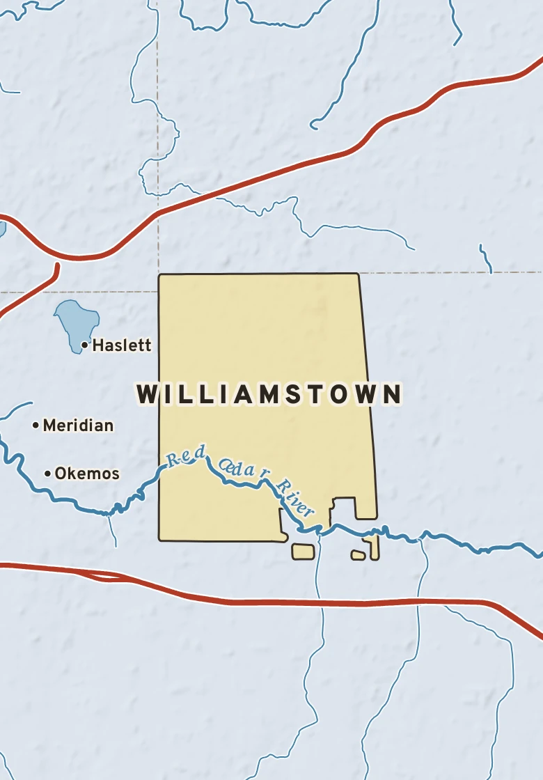 Atlas plate of Williamstown, Michigan.