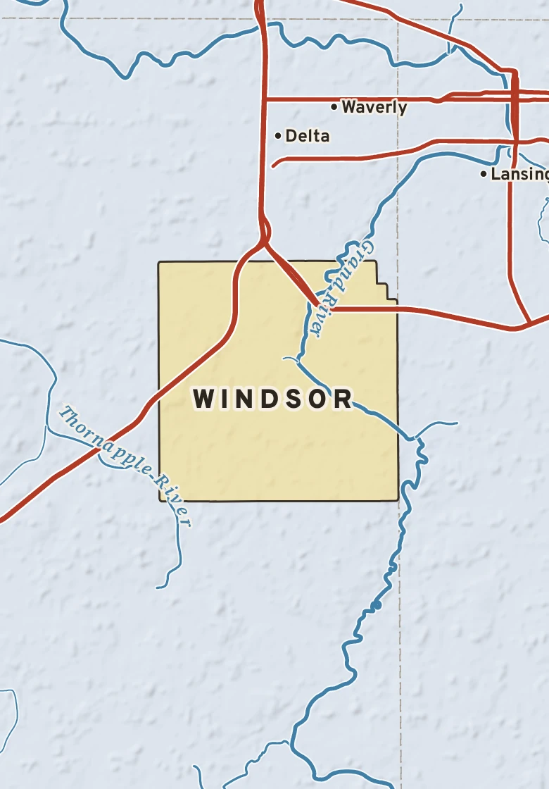 Atlas plate of Windsor, Michigan.