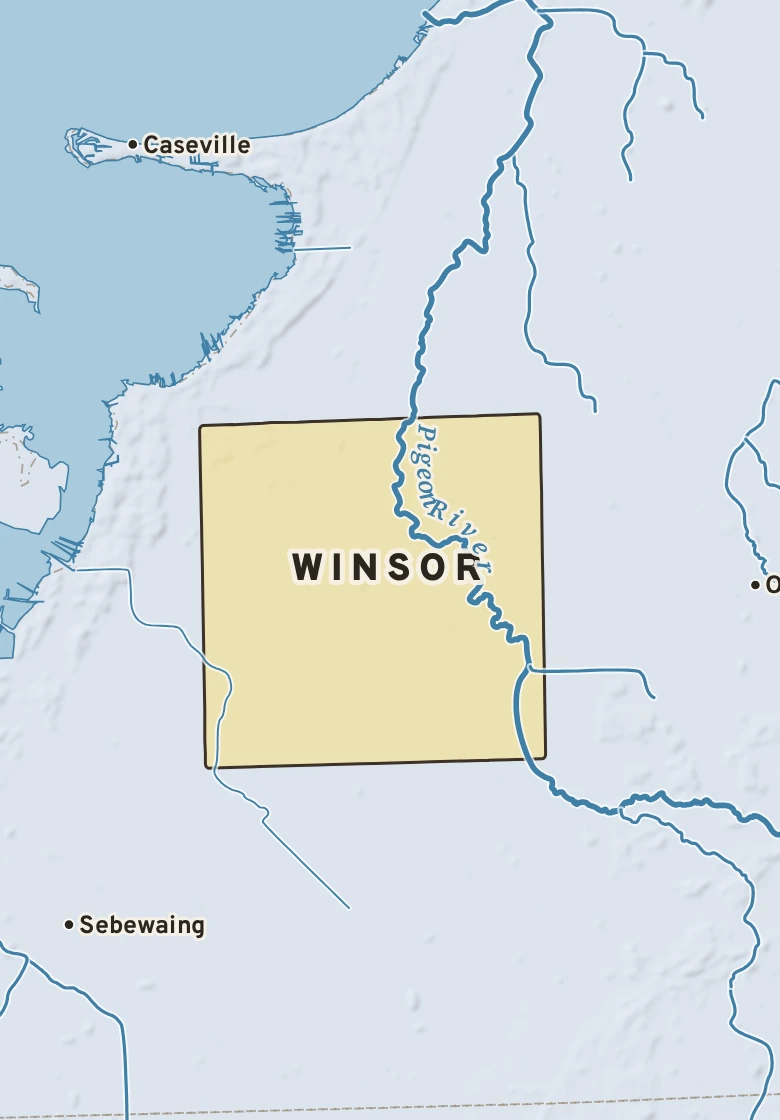 Atlas plate of Winsor, Michigan.