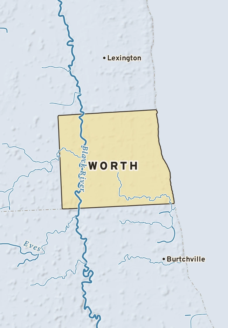 Atlas plate of Worth, Michigan.