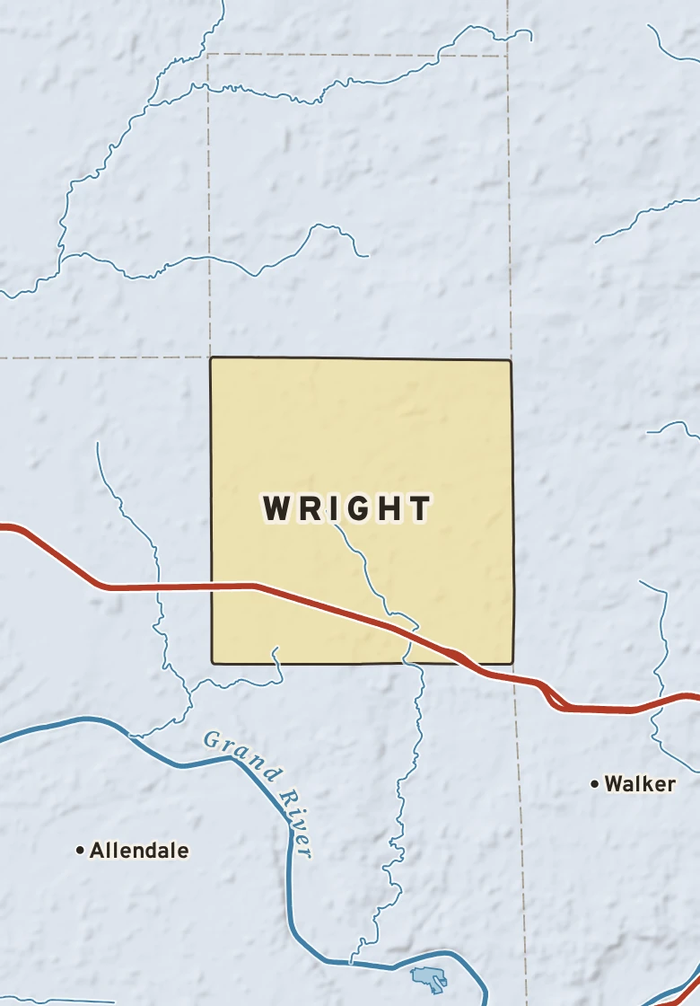 Atlas plate of Wright, Michigan.