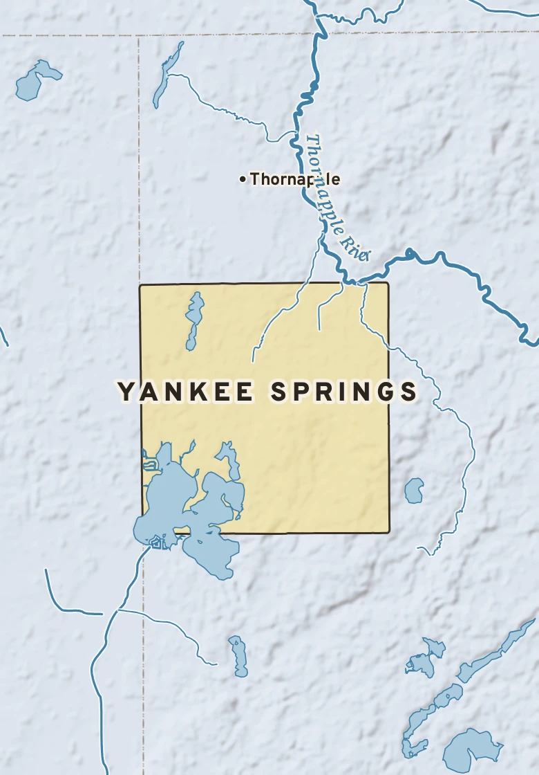 Atlas plate of Yankee Springs, Michigan.