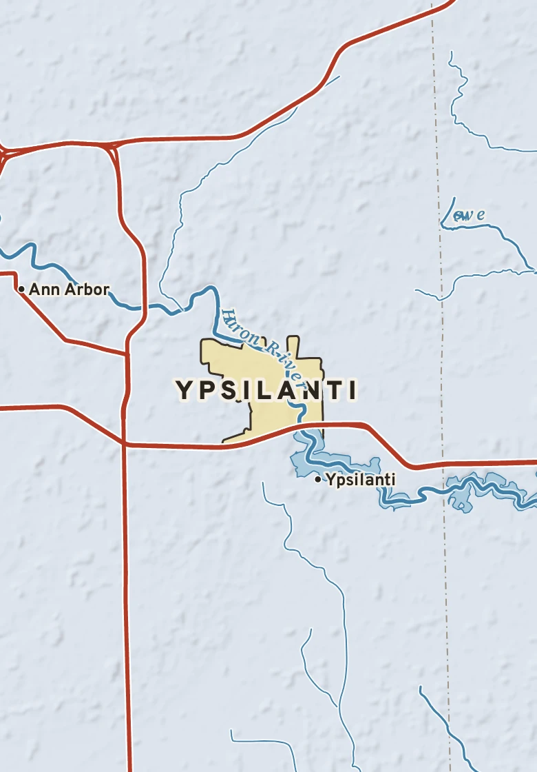 Atlas plate of Ypsilanti, Michigan.