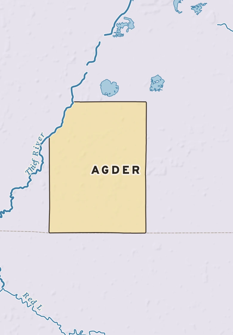 Atlas plate of Agder, Minnesota.