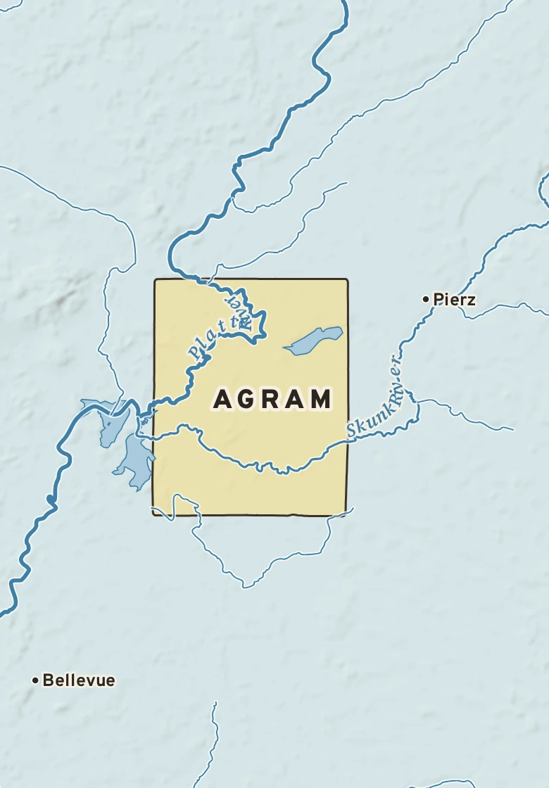 Atlas plate of Agram, Minnesota.
