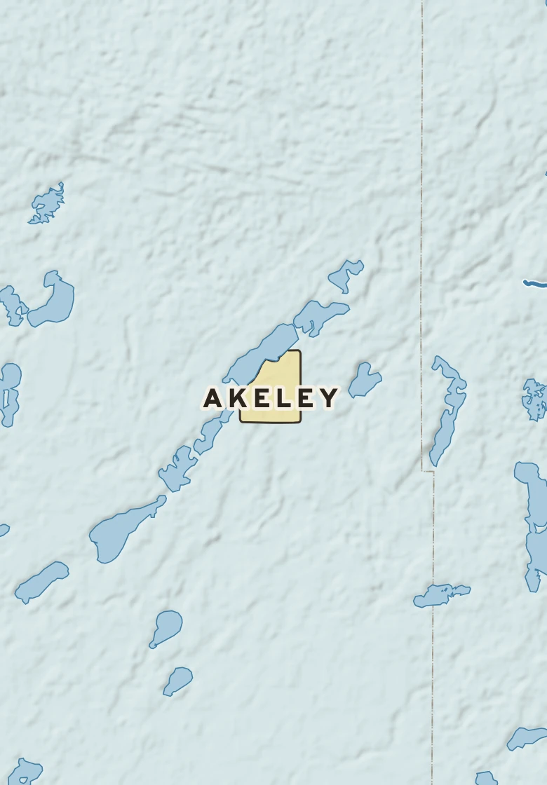 Atlas plate of Akeley, Minnesota.