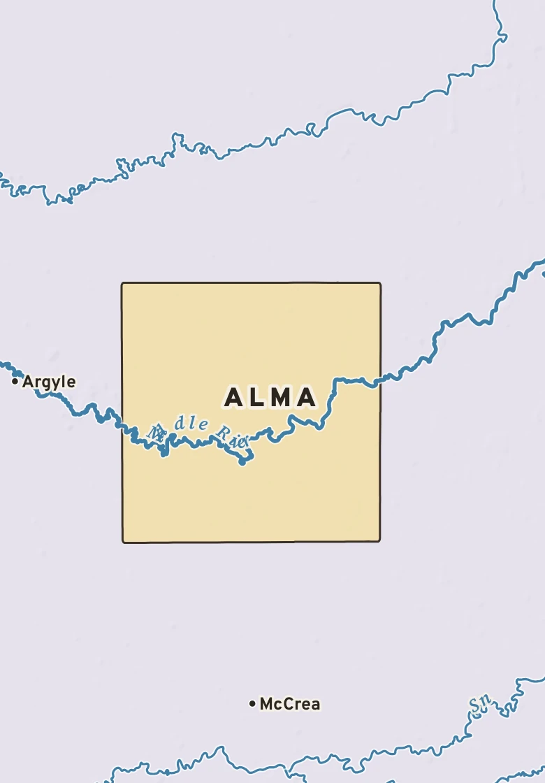 Atlas plate of Alma, Minnesota.