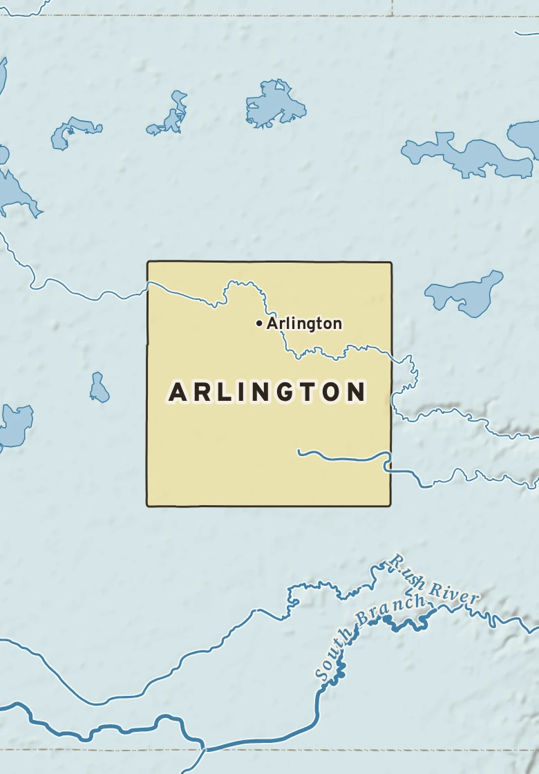 Atlas plate of Arlington, Minnesota.