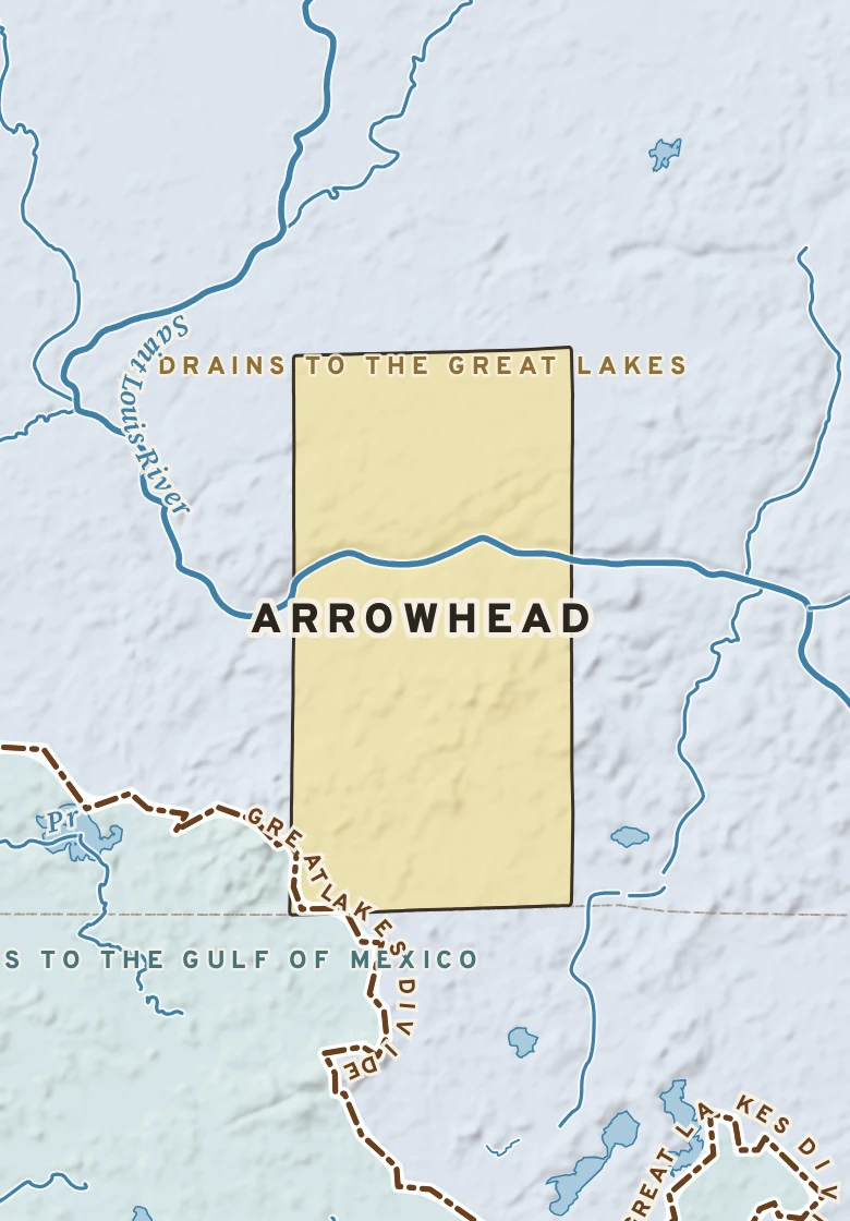 Atlas plate of Arrowhead, Minnesota.