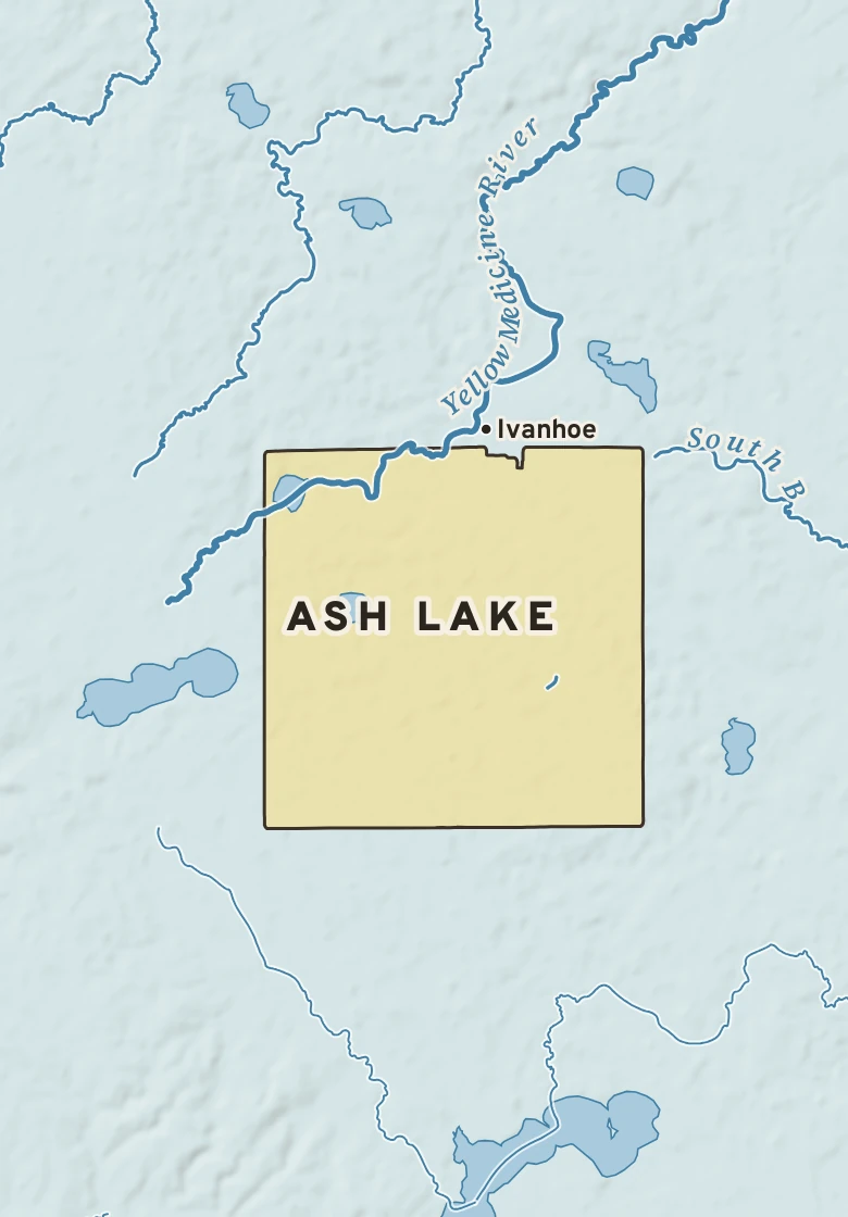 Atlas plate of Ash Lake, Minnesota.