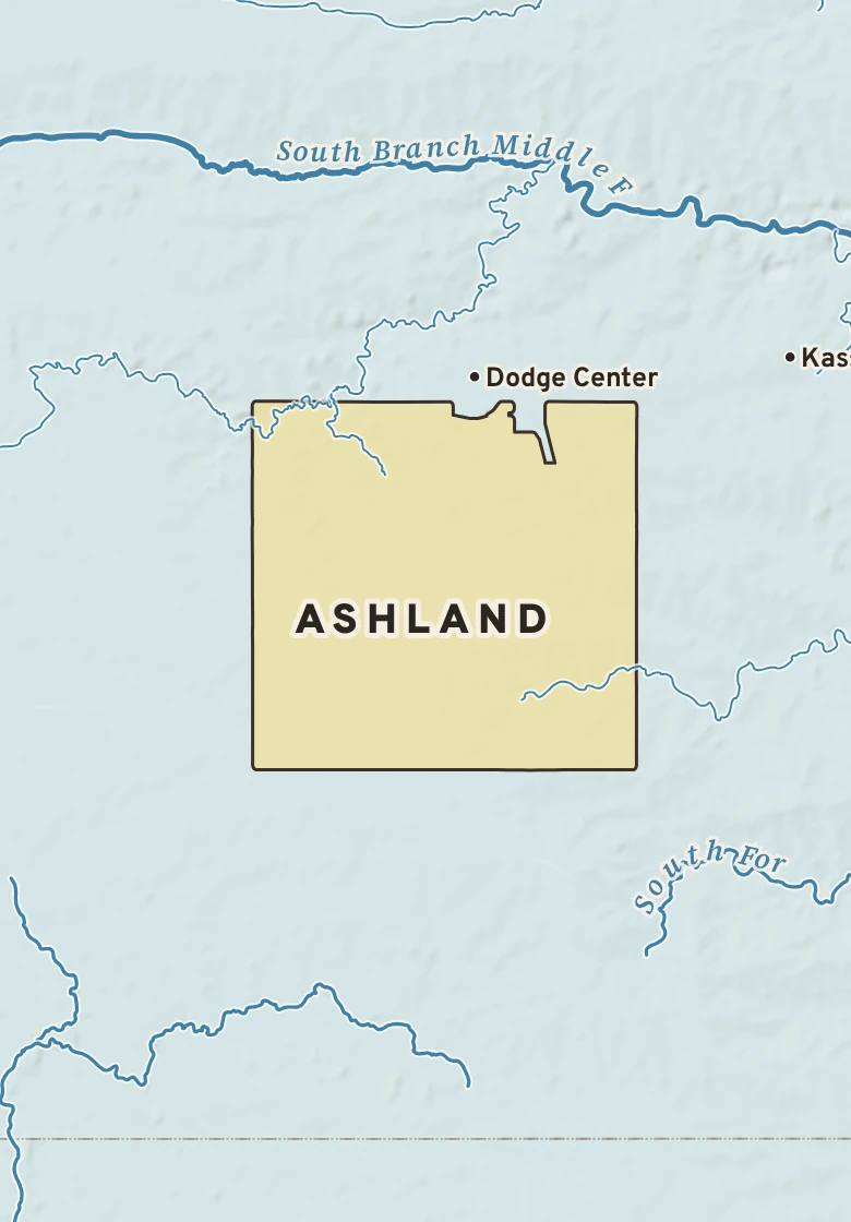 Atlas plate of Ashland, Minnesota.