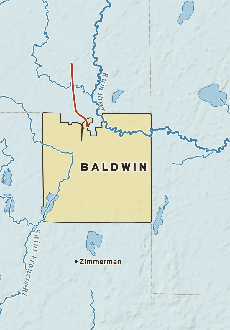 Atlas plate of Baldwin, Minnesota.