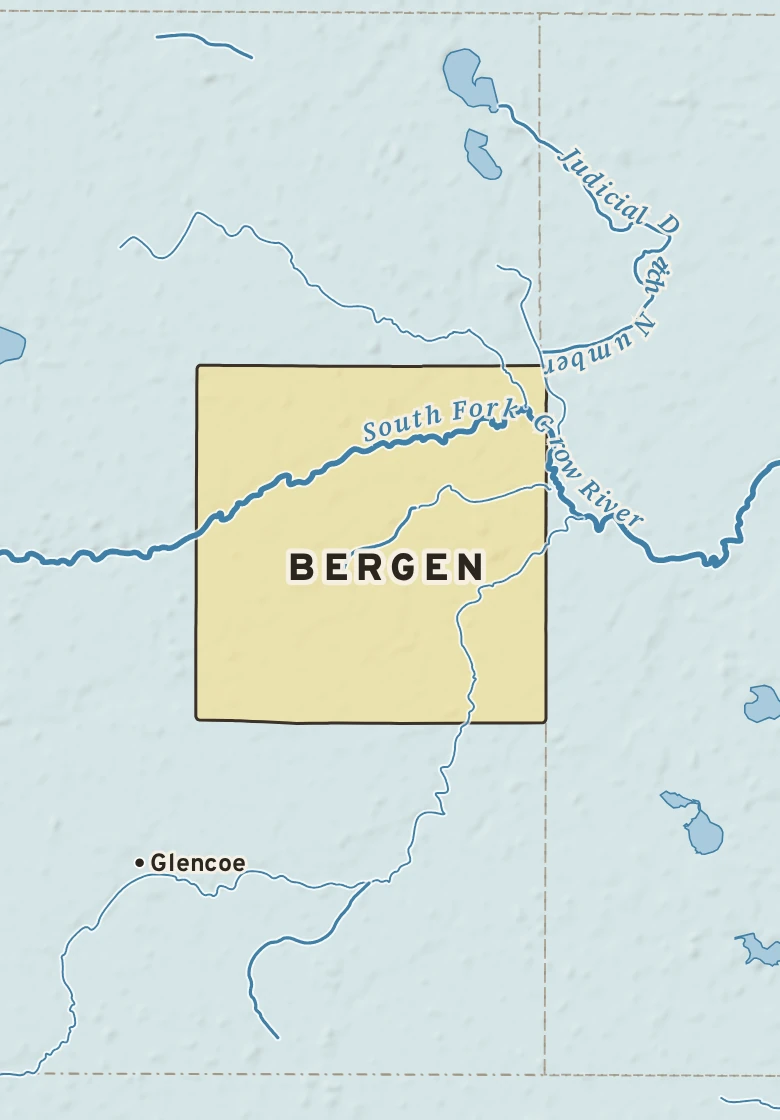 Atlas plate of Bergen, Minnesota.
