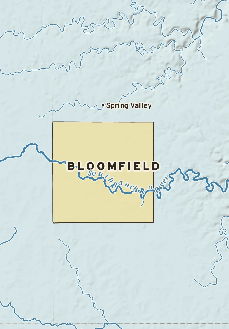 Atlas plate of Bloomfield, Minnesota.