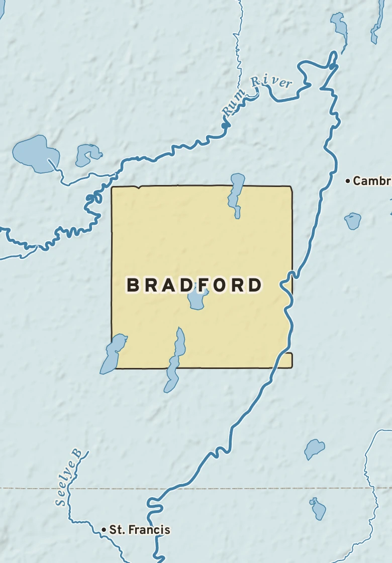 Atlas plate of Bradford, Minnesota.