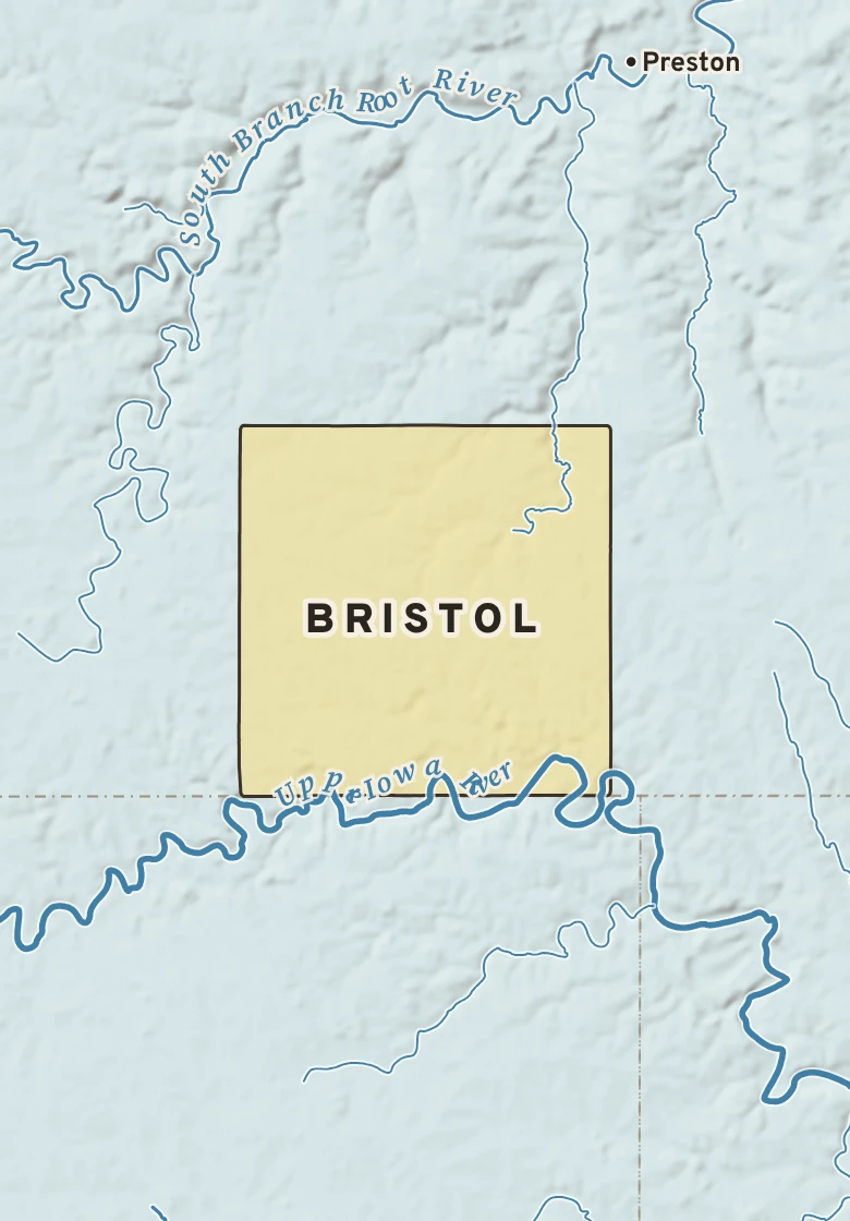 Atlas plate of Bristol, Minnesota.