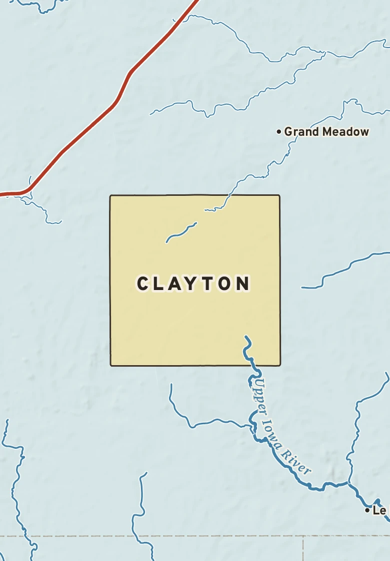 Atlas plate of Clayton, Minnesota.