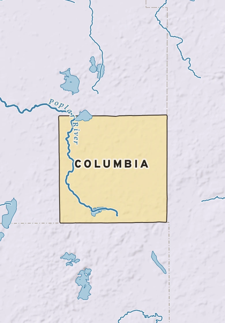 Atlas plate of Columbia, Minnesota.