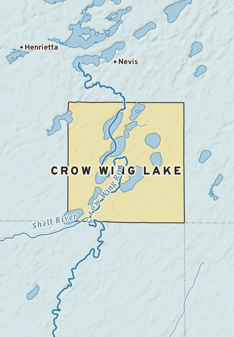 Atlas plate of Crow Wing Lake, Minnesota.