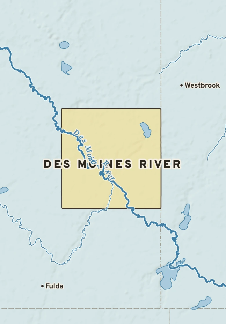Atlas plate of Des Moines River, Minnesota.