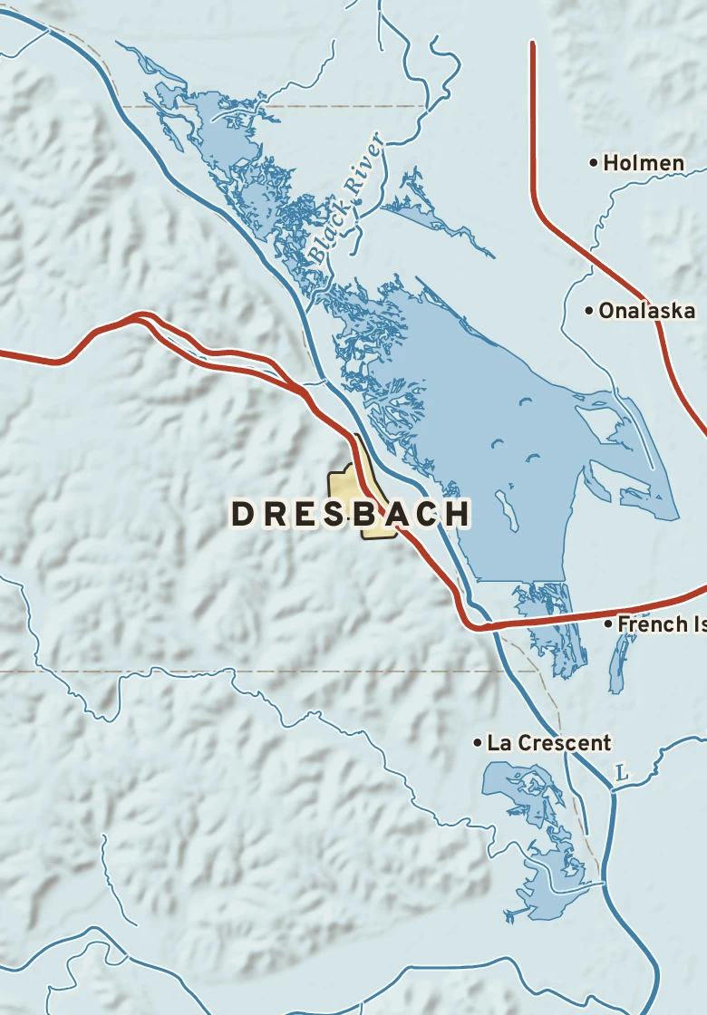 Atlas plate of Dresbach, Minnesota.