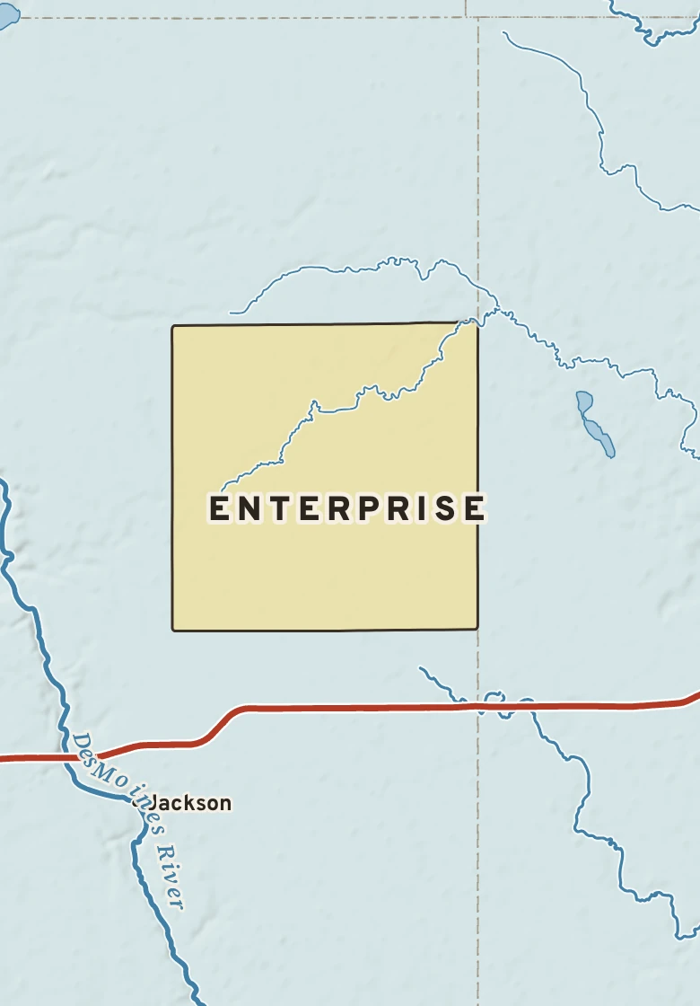 Atlas plate of Enterprise, Minnesota.