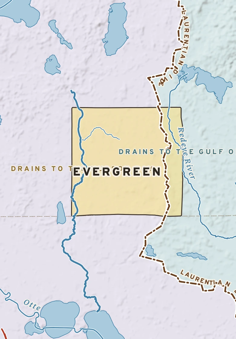 Atlas plate of Evergreen, Minnesota.
