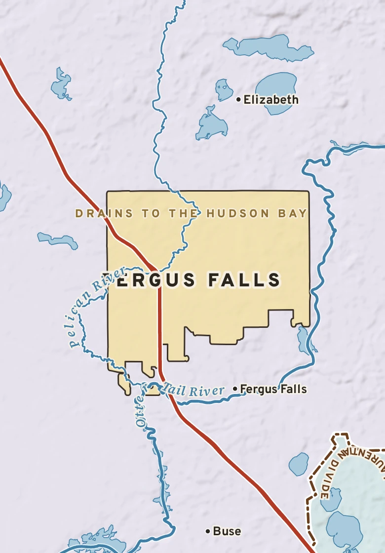 Atlas plate of Fergus Falls, Minnesota.