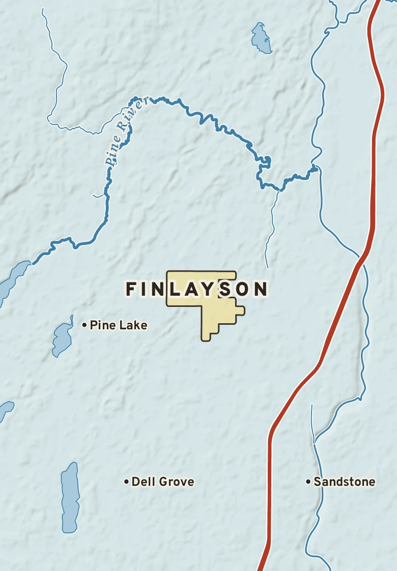 Atlas plate of Finlayson, Minnesota.