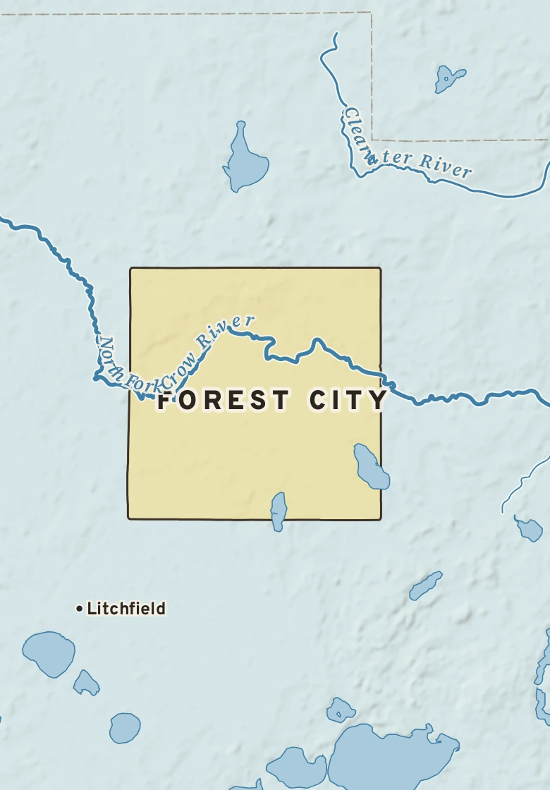 Atlas plate of Forest City, Minnesota.