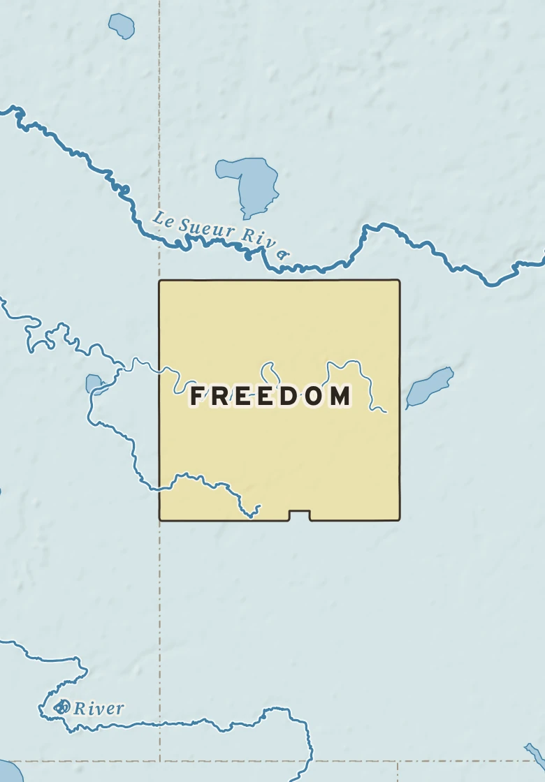 Atlas plate of Freedom, Minnesota.