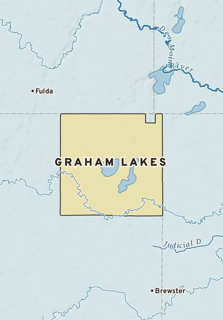 Atlas plate of Graham Lakes, Minnesota.