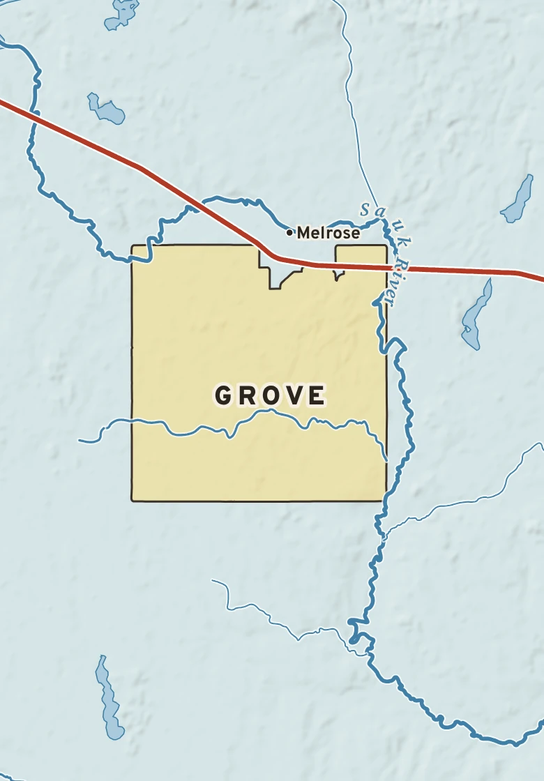 Atlas plate of Grove, Minnesota.