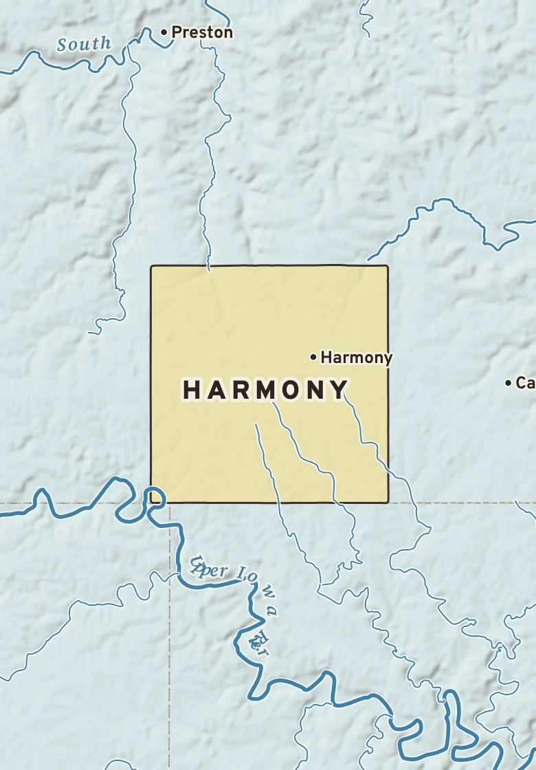 Atlas plate of Harmony, Minnesota.