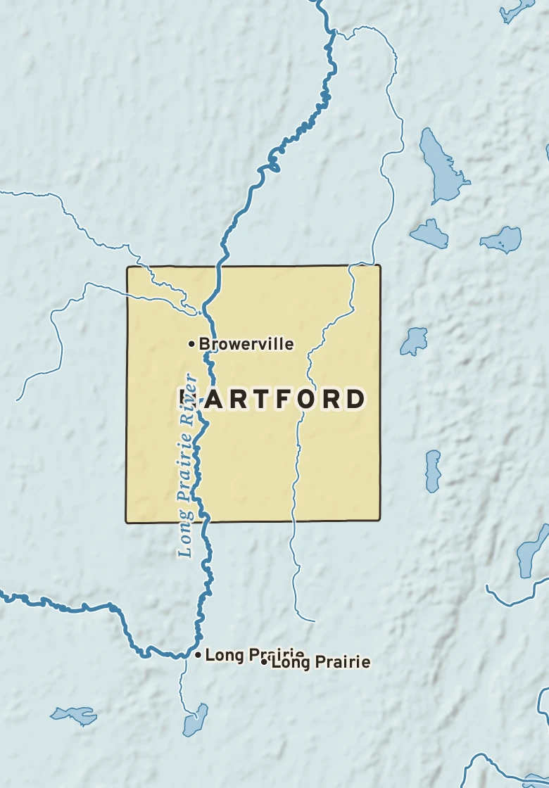Atlas plate of Hartford, Minnesota.