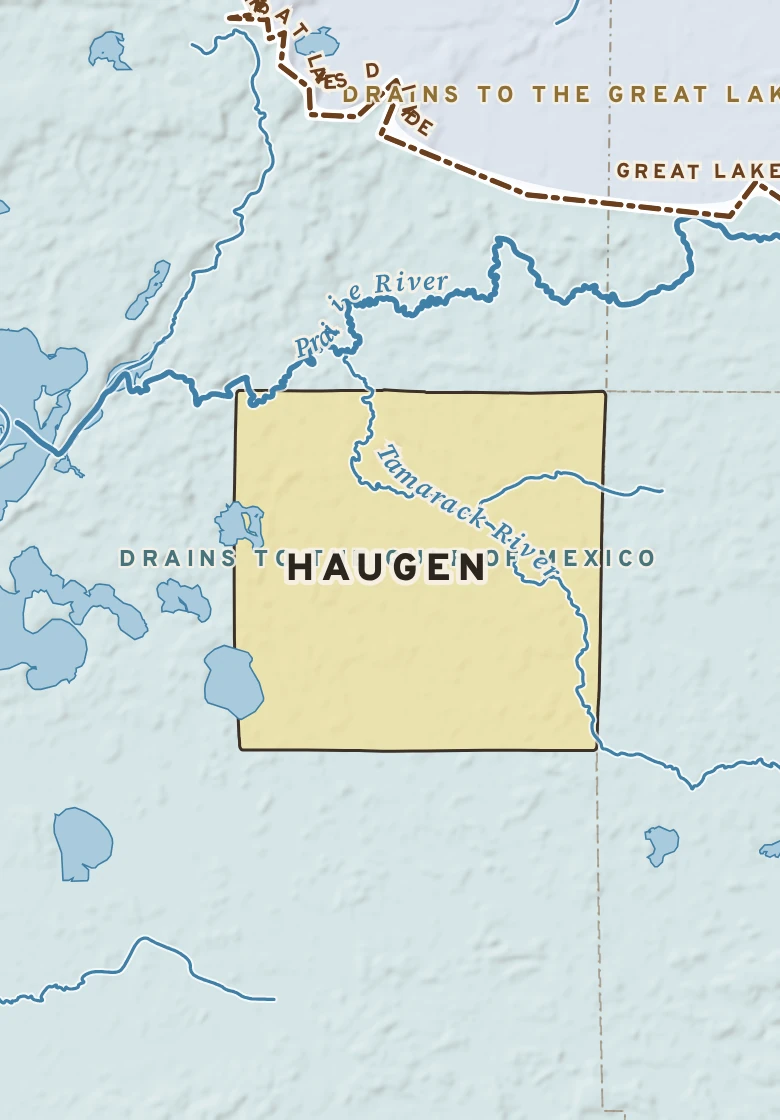 Atlas plate of Haugen, Minnesota.