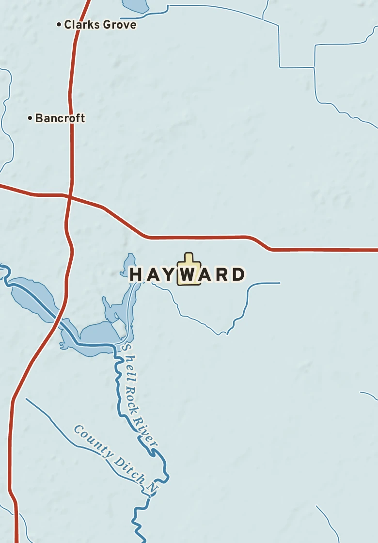 Atlas plate of Hayward, Minnesota.