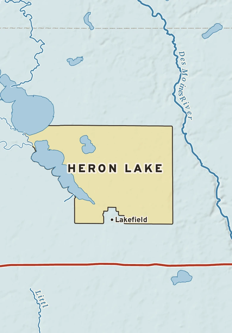 Atlas plate of Heron Lake, Minnesota.