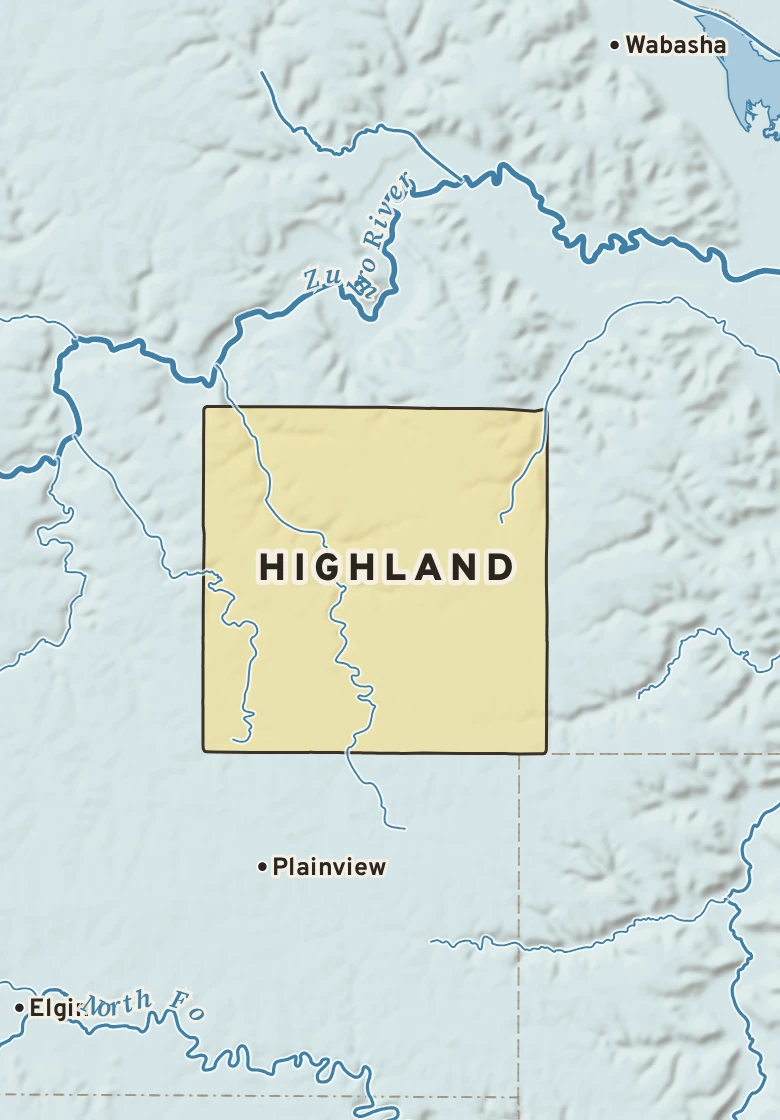 Atlas plate of Highland, Minnesota.
