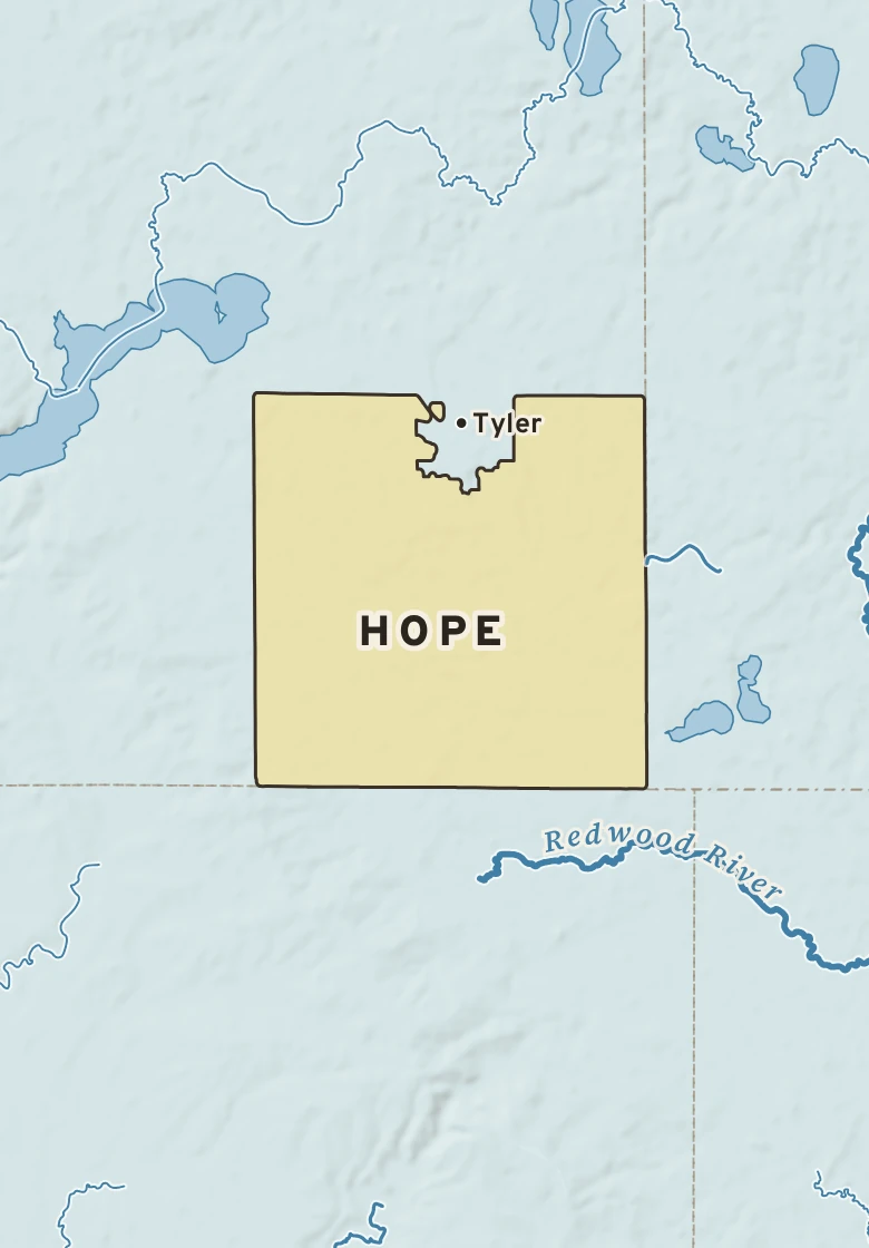 Atlas plate of Hope, Minnesota.