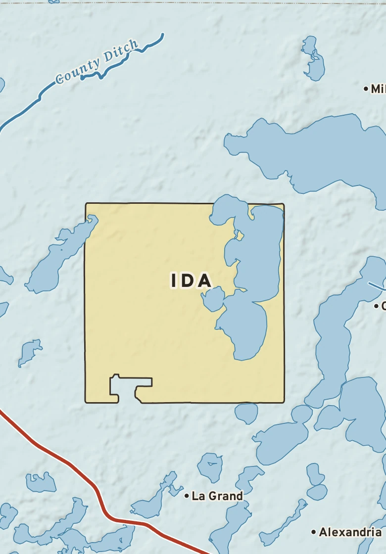 Atlas plate of Ida, Minnesota.