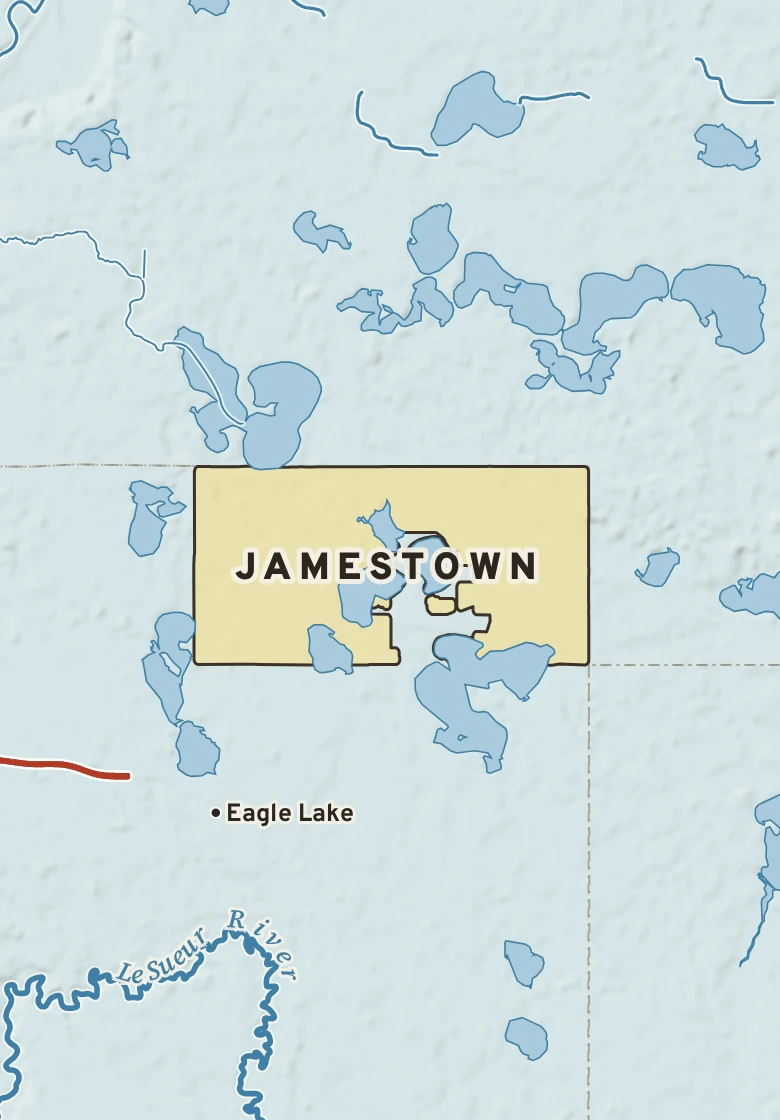 Atlas plate of Jamestown, Minnesota.