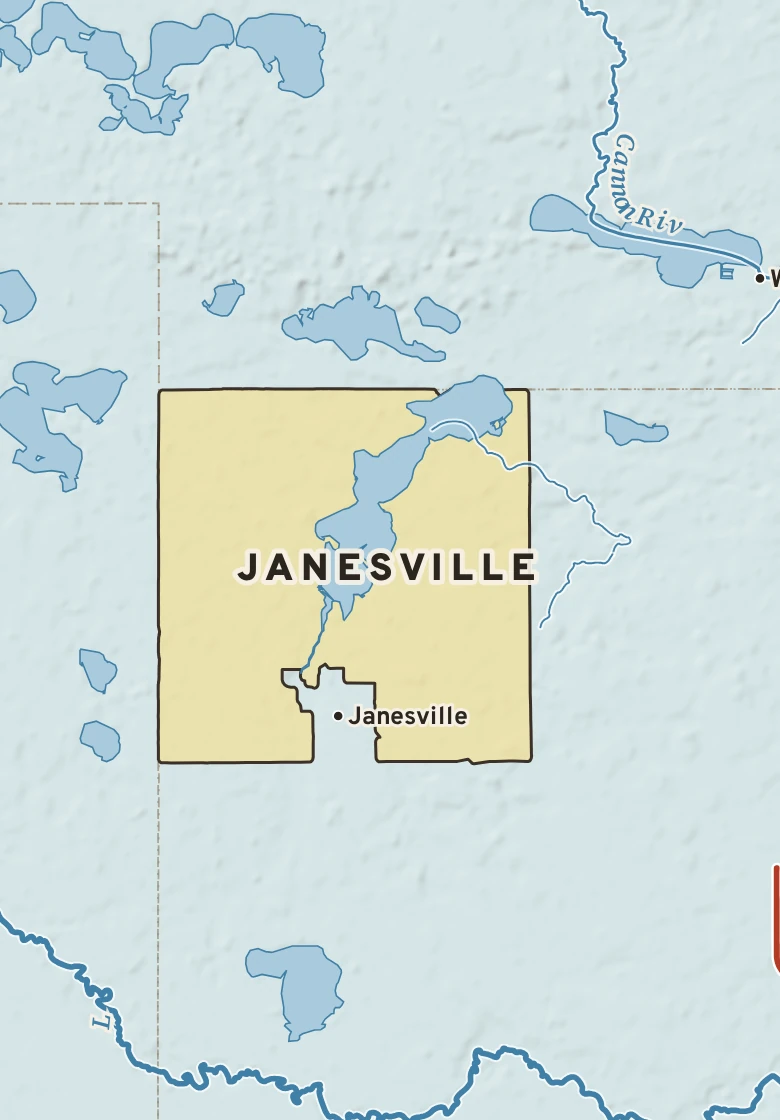 Atlas plate of Janesville, Minnesota.