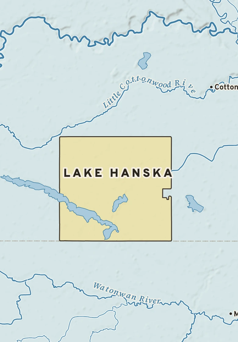 Atlas plate of Lake Hanska, Minnesota.