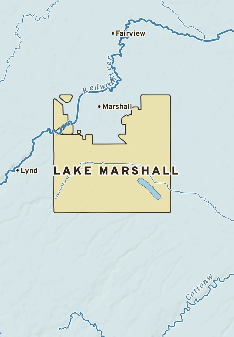 Atlas plate of Lake Marshall, Minnesota.