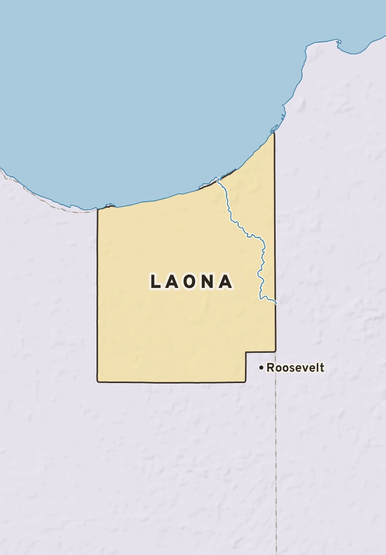 Atlas plate of Laona, Minnesota.