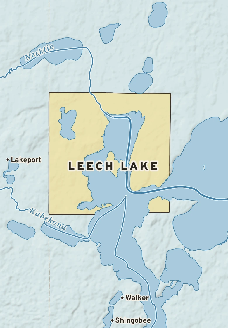 Atlas plate of Leech Lake, Minnesota.