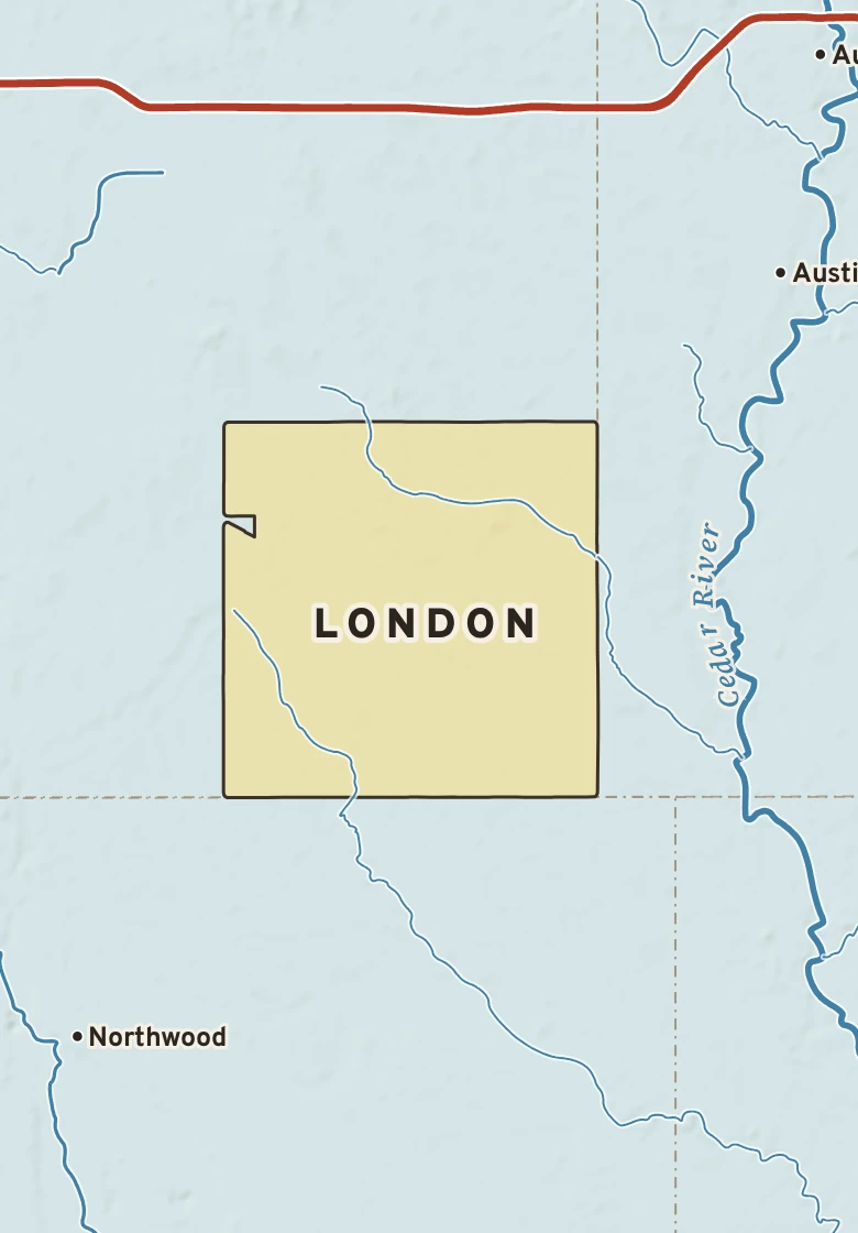 Atlas plate of London, Minnesota.