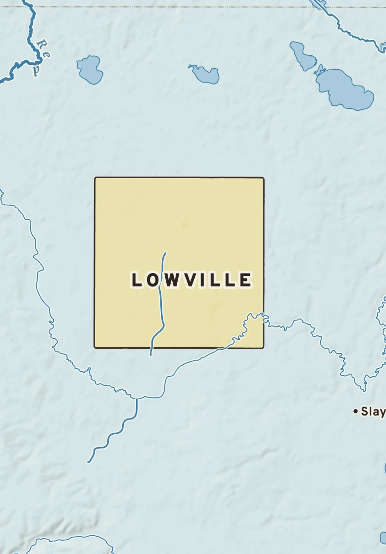 Atlas plate of Lowville, Minnesota.