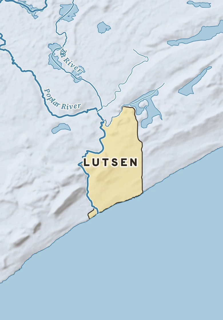 Atlas plate of Lutsen, Minnesota.